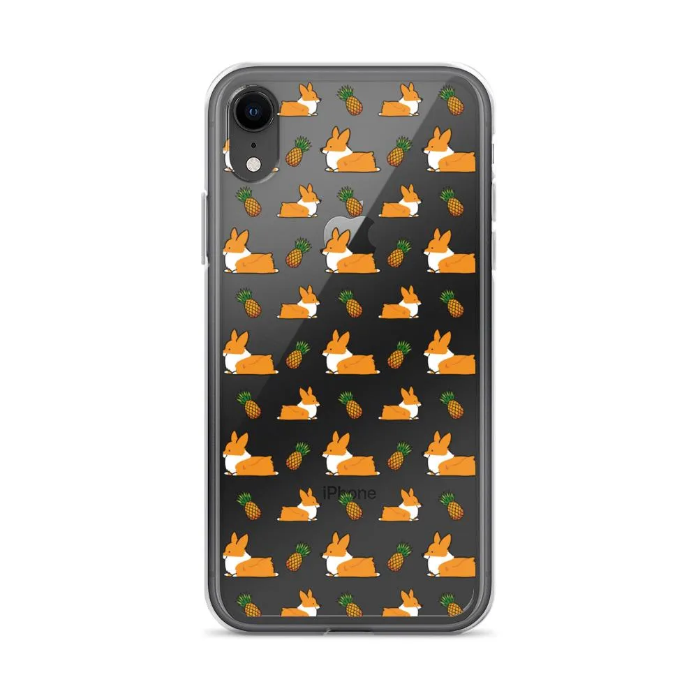 "Pineapple Corgis" Clear iPhone Case