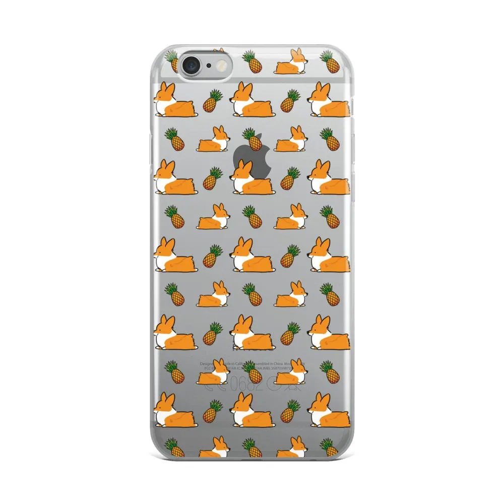 "Pineapple Corgis" Clear iPhone Case