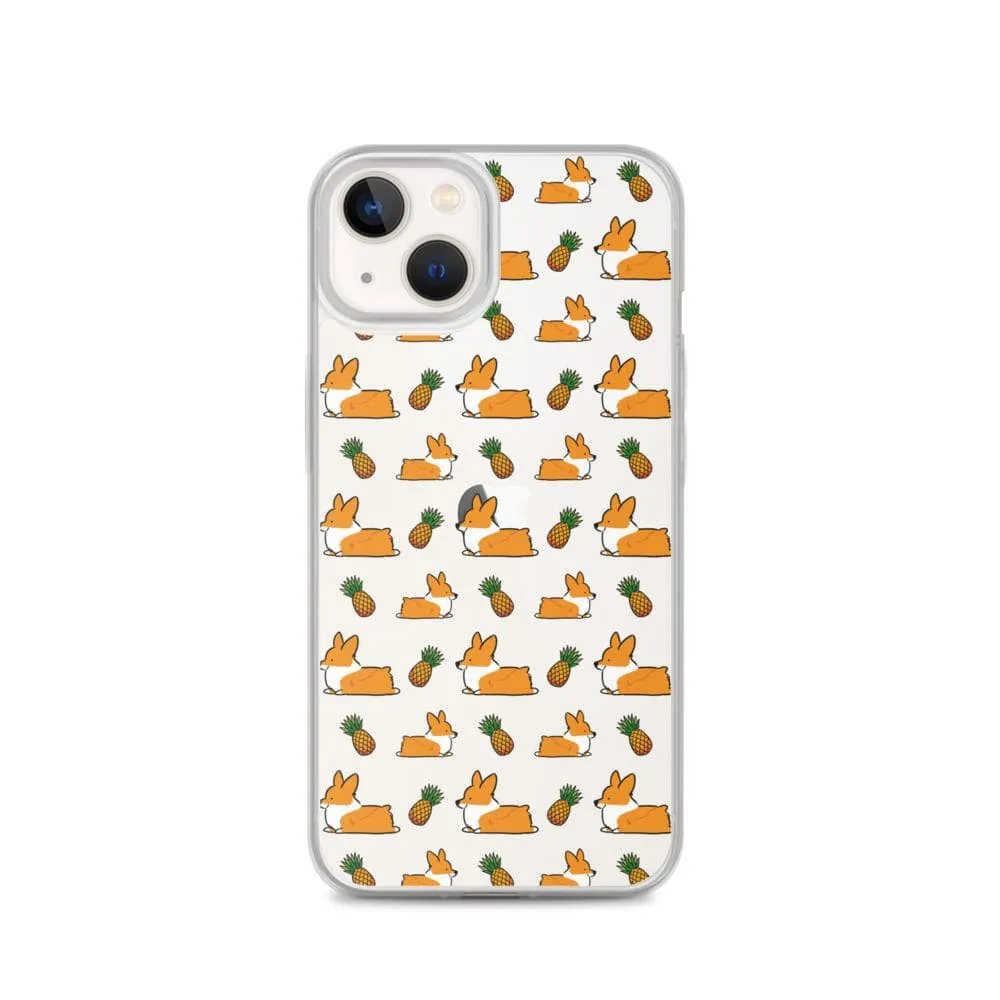 "Pineapple Corgis" Clear iPhone Case