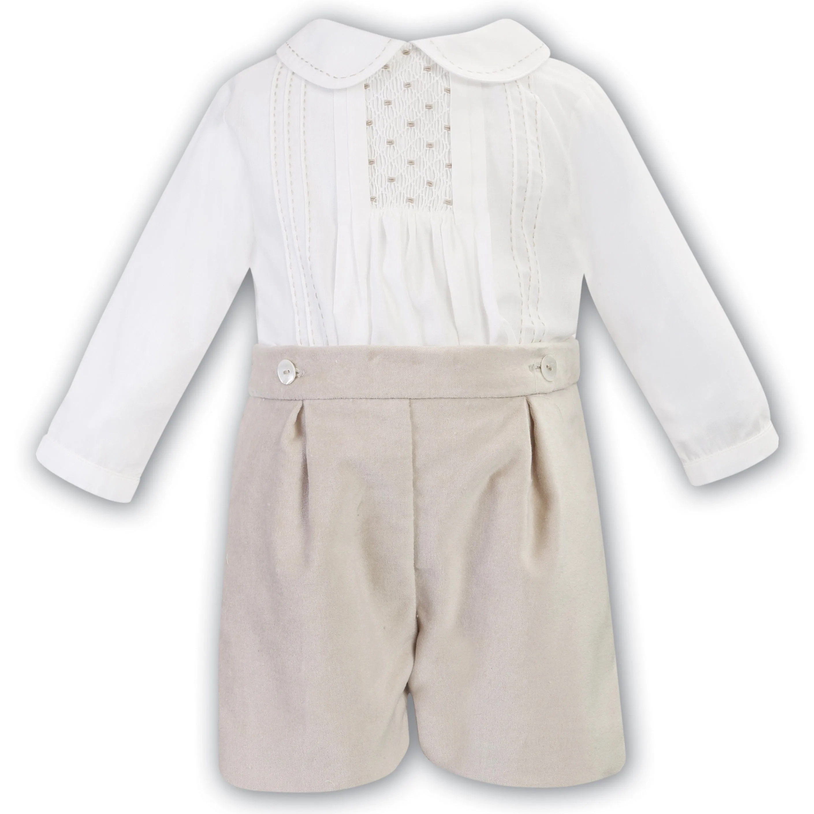 SARAH LOUISE -  Smock Short Set - Ivory