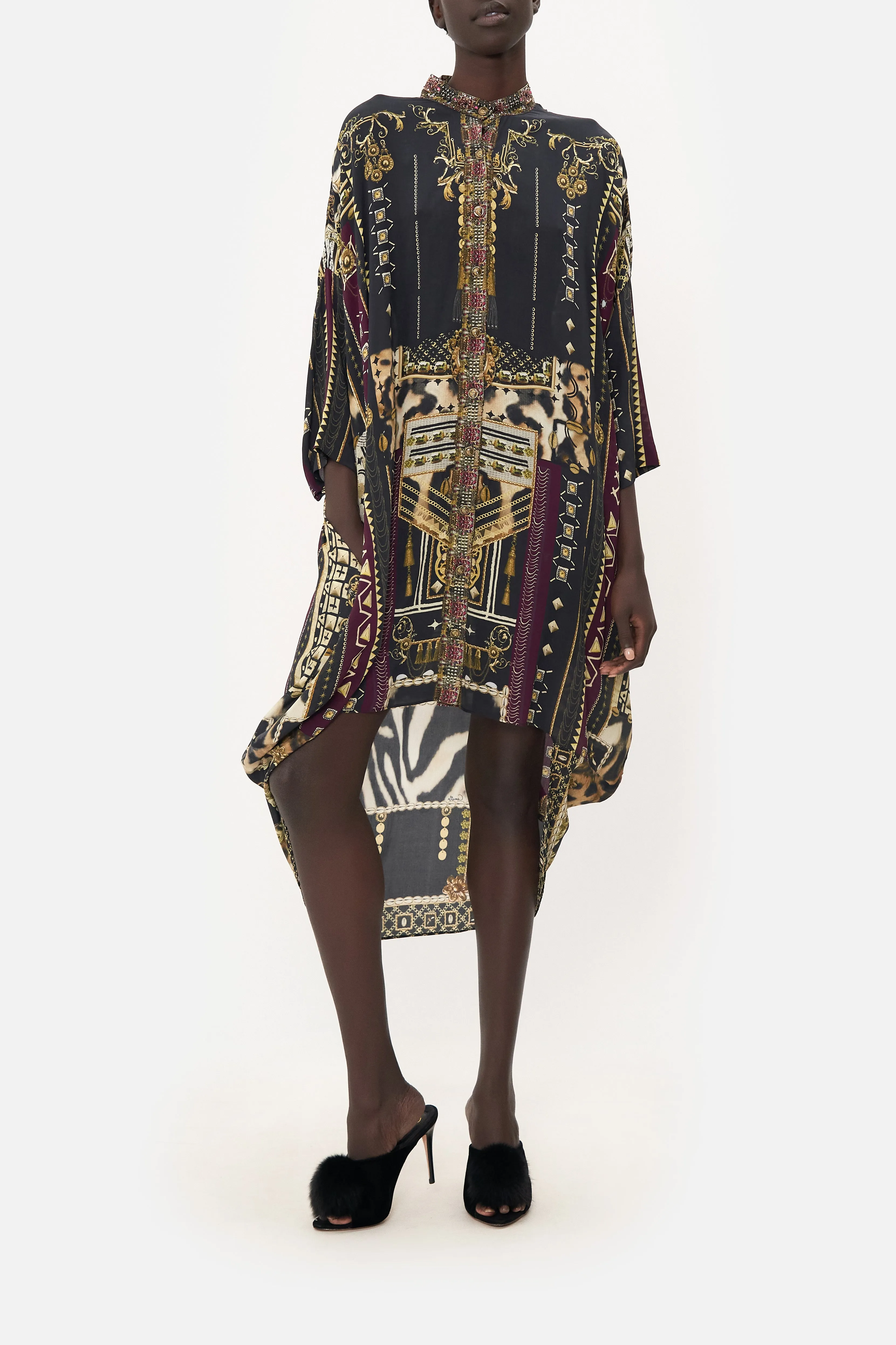 SCOOP BACK SHIRT DRESS DESERT DREAMS