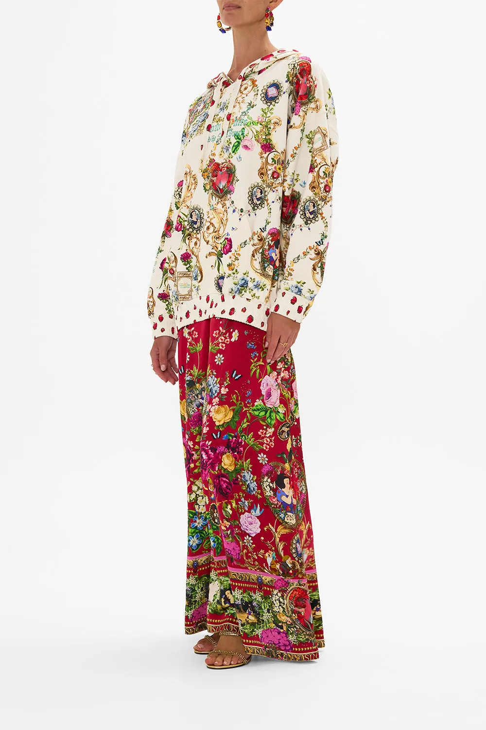 SILK HEM BAND BOYFRIEND HOODIE JUST ONE BITE SNOW WHITE