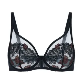 Simone Perele Dahlia Noir Copper Lace Unlined Bra, Black