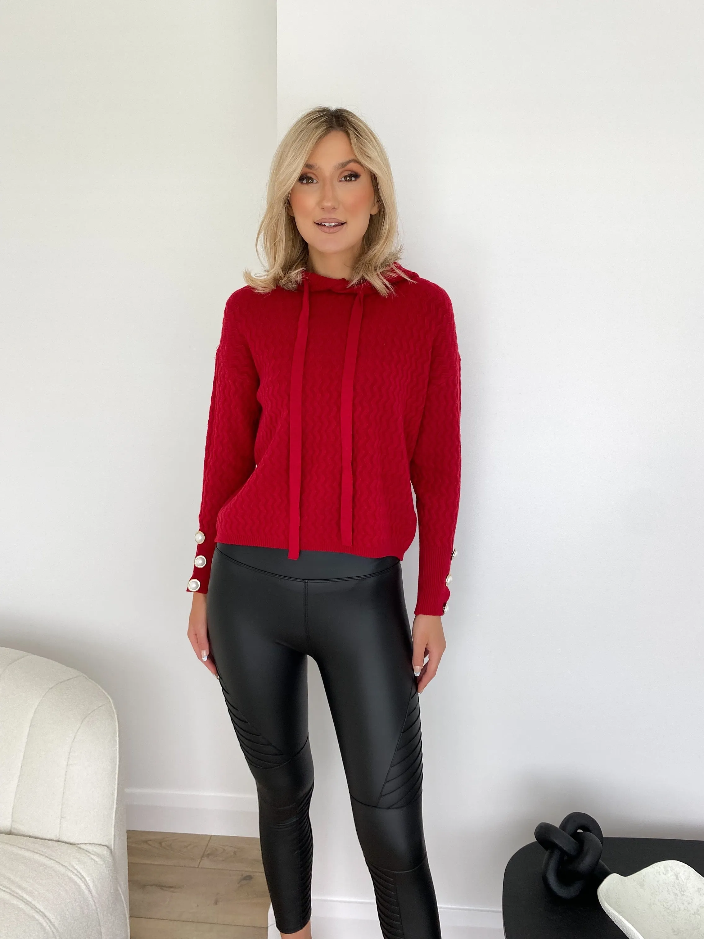 Sonya hooded jumper - Red