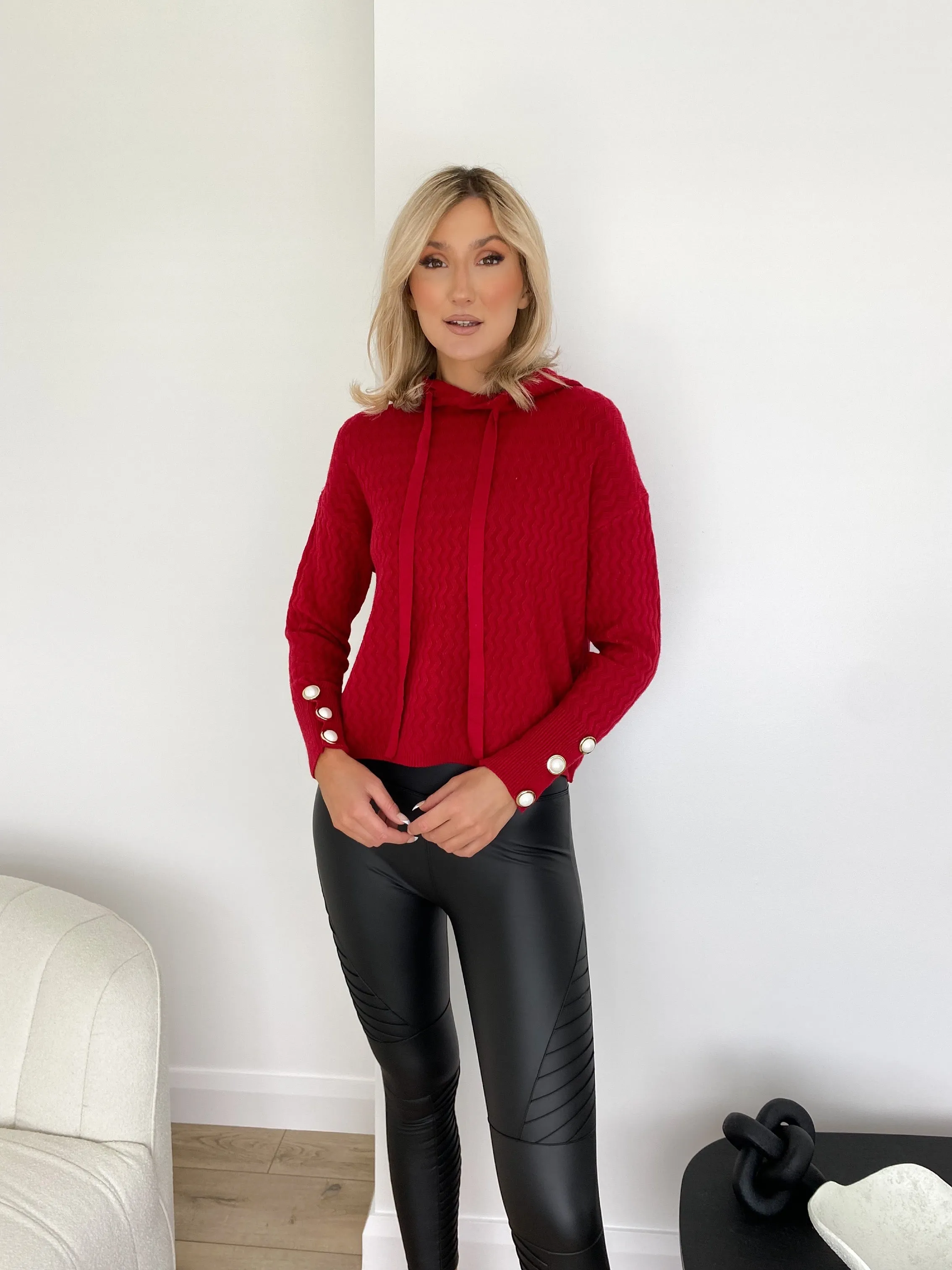 Sonya hooded jumper - Red