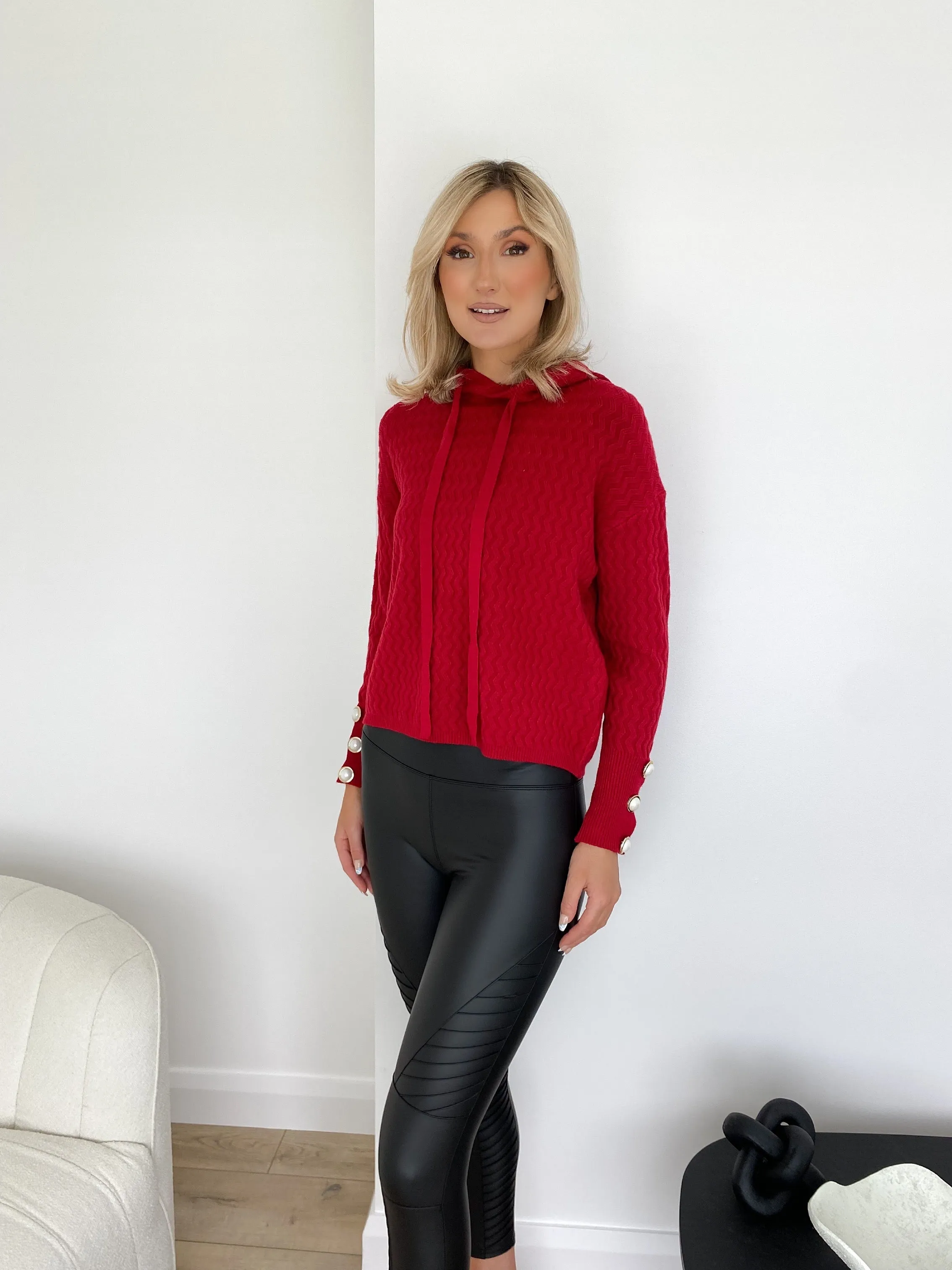Sonya hooded jumper - Red