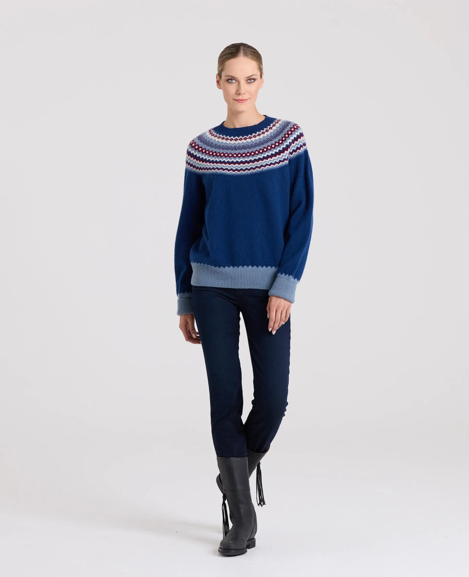 Sophie Fair Isle Yoke Crew Neck Jumper