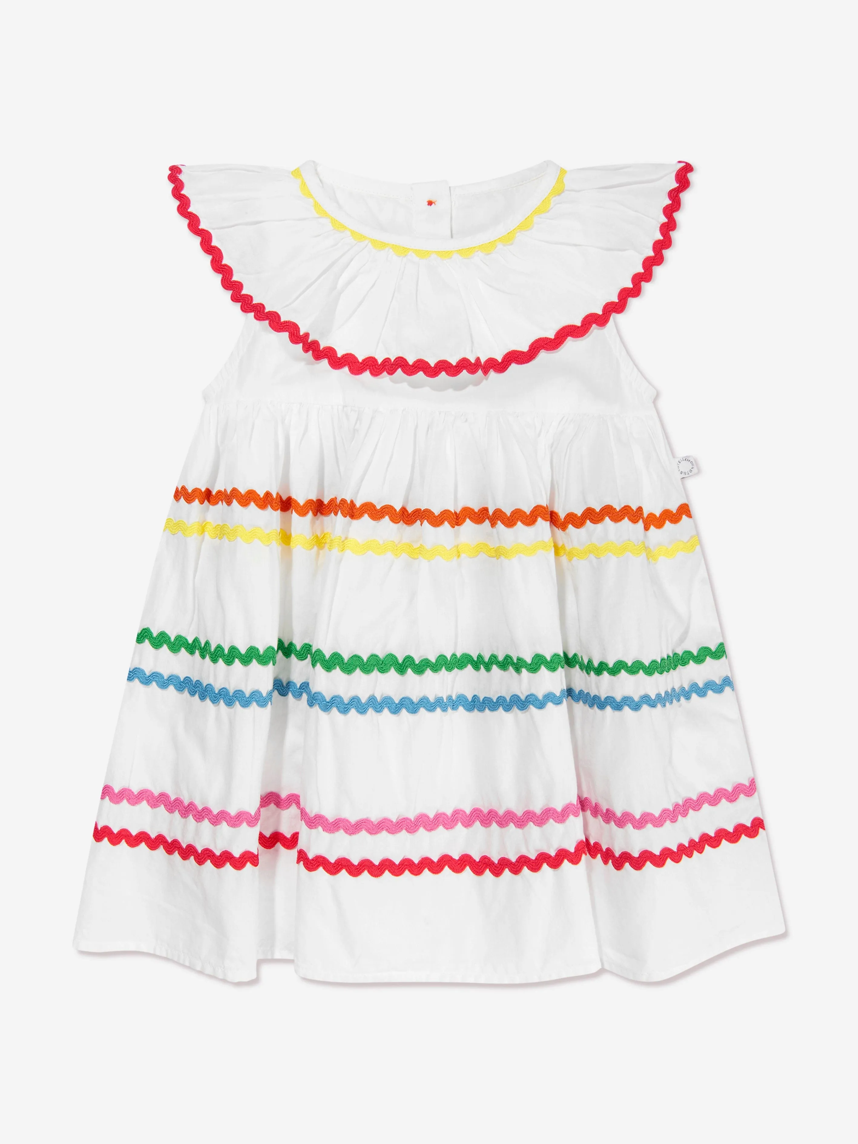 Stella McCartney Baby Girls Ric Rac Ribbon Dress in Ivory