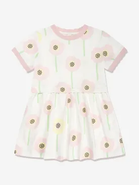 Stella McCartney Girls Flower Jersey Dress in Ivory