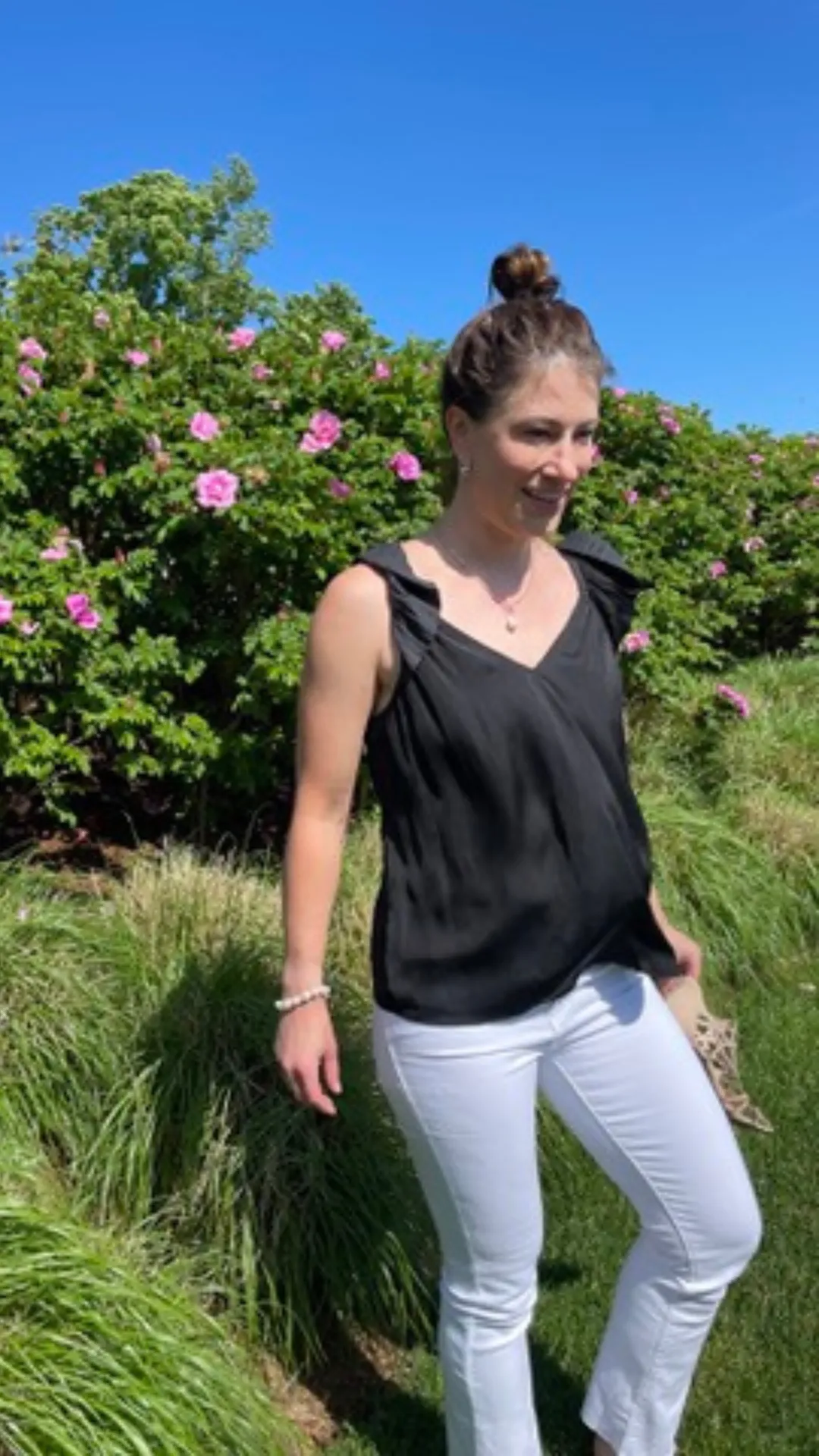 Talia Sweetheart Neck Pleated Ruffle Top