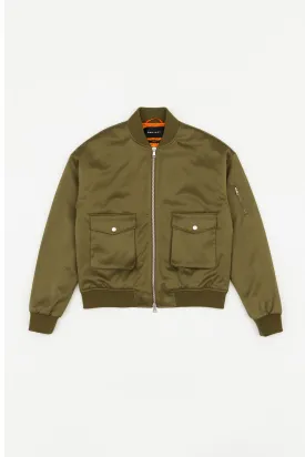 The Bomber Jacket (Satin Edition) - Khaki