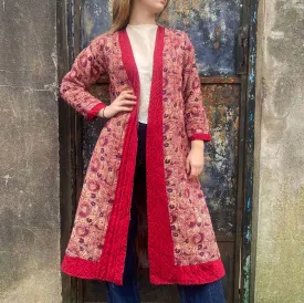 Versatile Antique Burgundy Paisley Quilted Uzbek Ikat