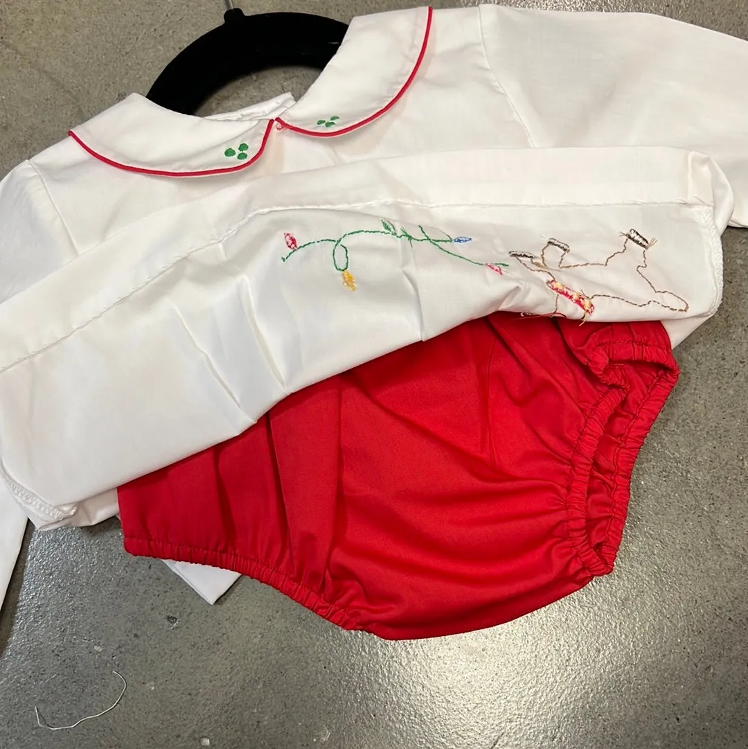White Reindeer Diaper Set