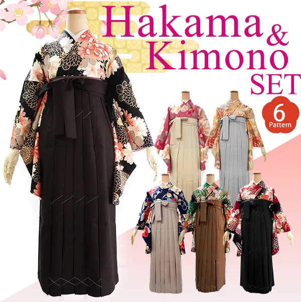 Woman's Kimono and Hakama Set
