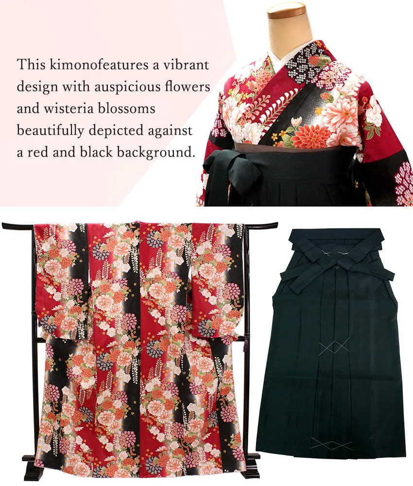 Woman's Kimono and Hakama Set