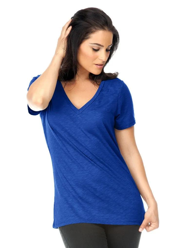 Women's Slub Jersey V Neck-LFAS
