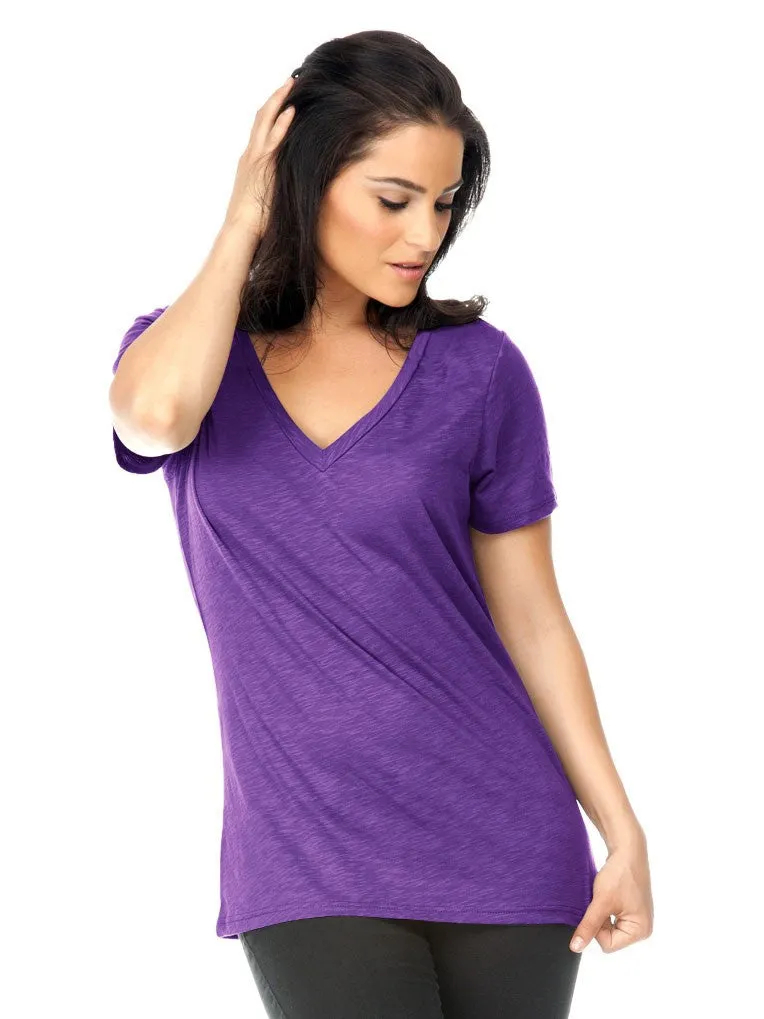 Women's Slub Jersey V Neck-LFAS