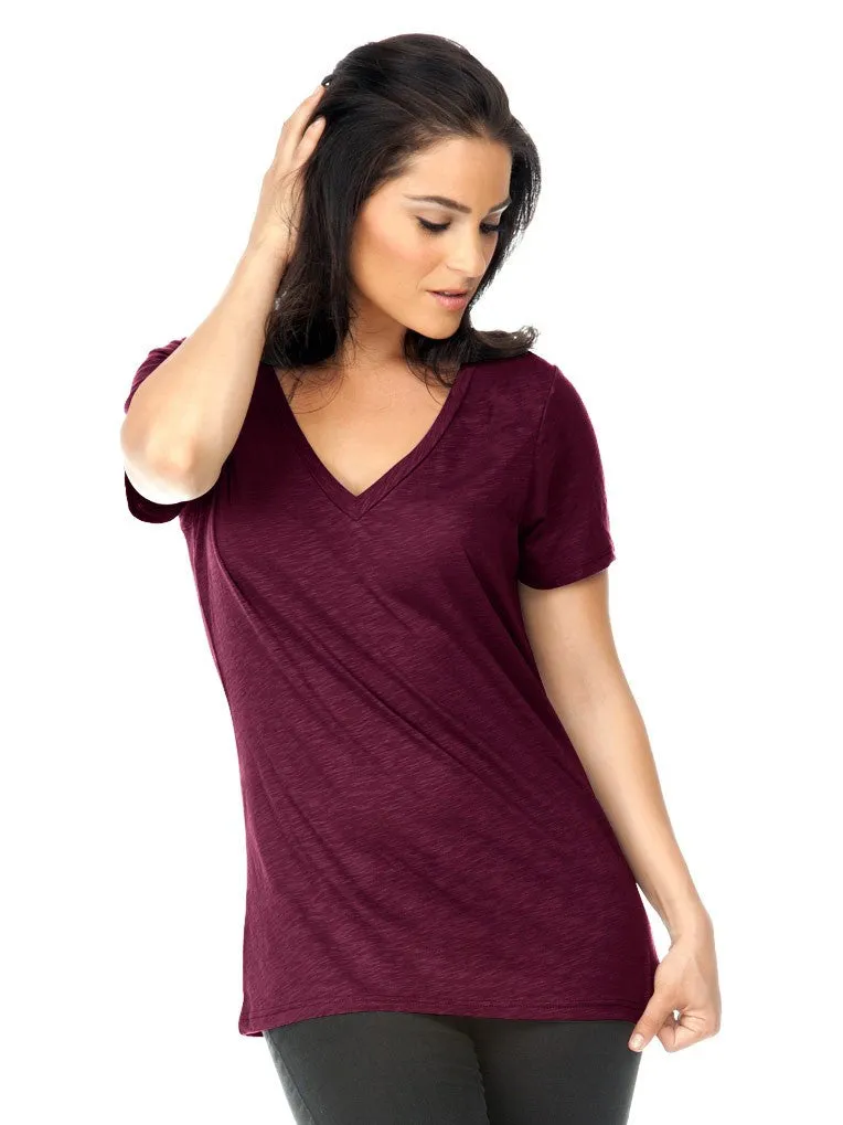 Women's Slub Jersey V Neck-LFAS