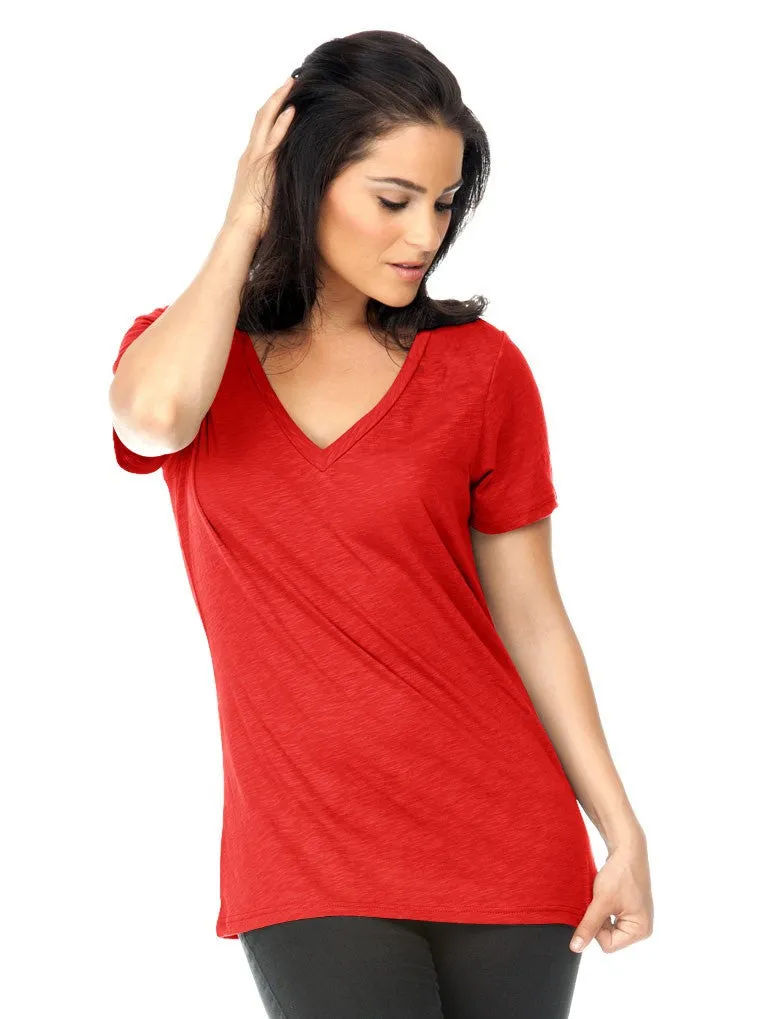 Women's Slub Jersey V Neck-LFAS